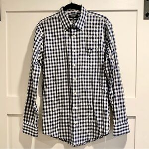 Men’s Blue and White Casual Button Down Shirt